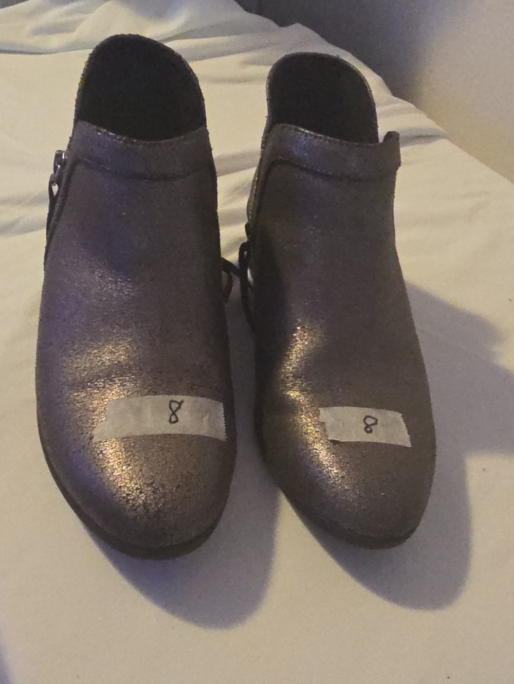 Women's Metallic Gray Ankle Booties - Just Fabulous